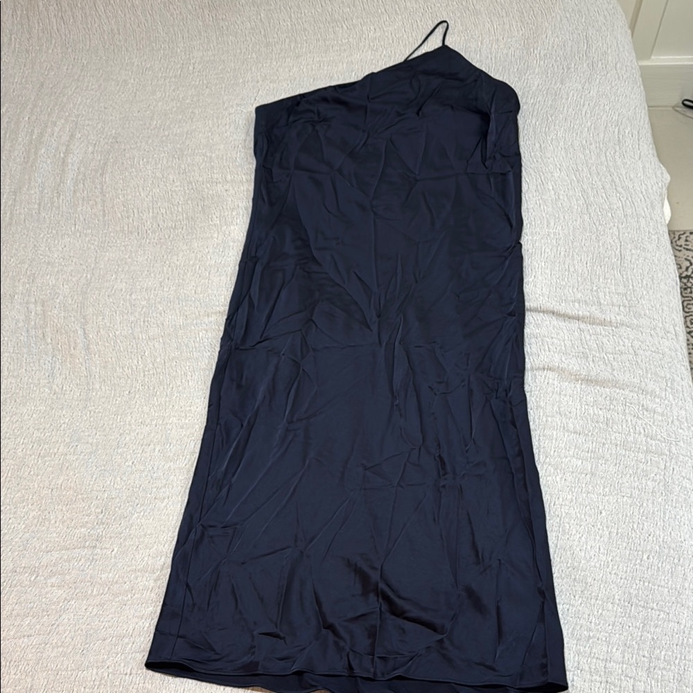Express Blue One-Shoulder Asymmetrical Sheath Dress
